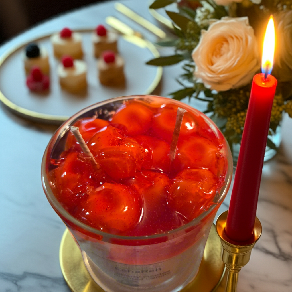 Cherry Dessert Scented gel candle