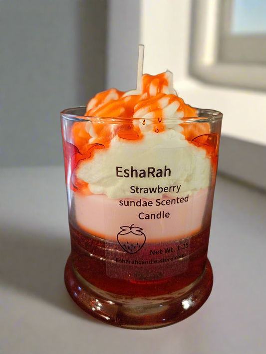 Strawberry sundae scented candle
