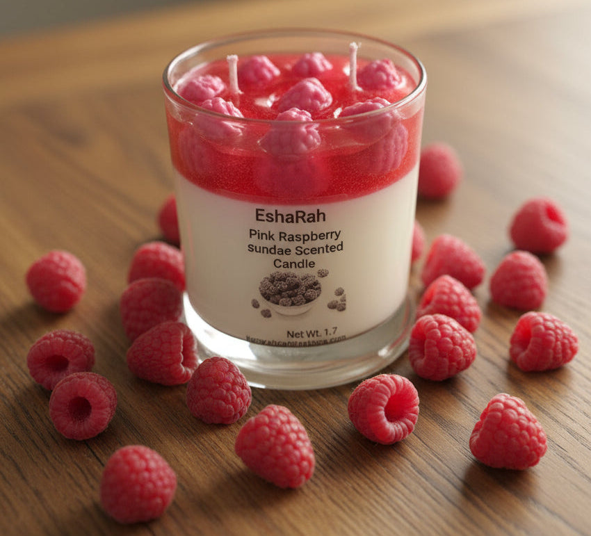 Pink Raspberry Sundae Scented Candle