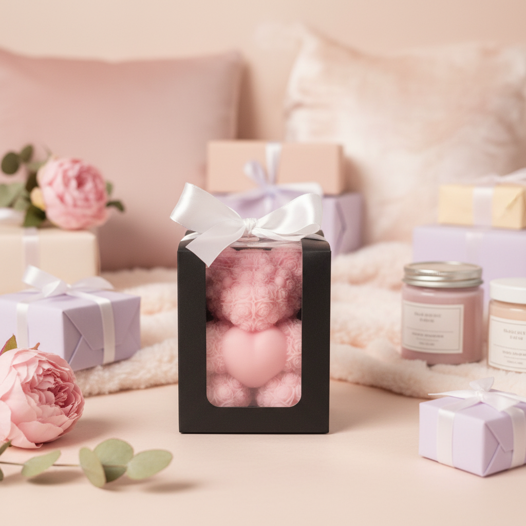 Sugar Bear Candle - Gift Box Styled Background