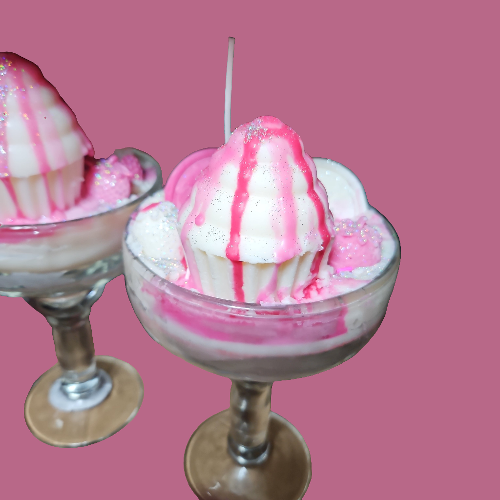 Vela de helado de frambuesa