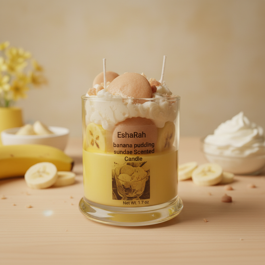 Banana Pudding Sundae Candle - Styled
