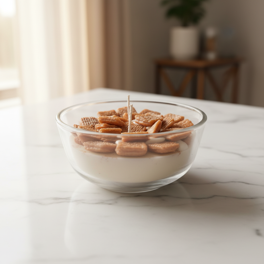 Cinnamon Toast Crunch Candle with Background