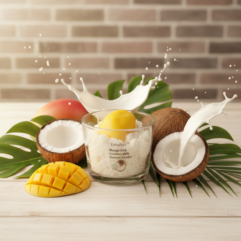 Mango and Coconut Milk Dessert Candle