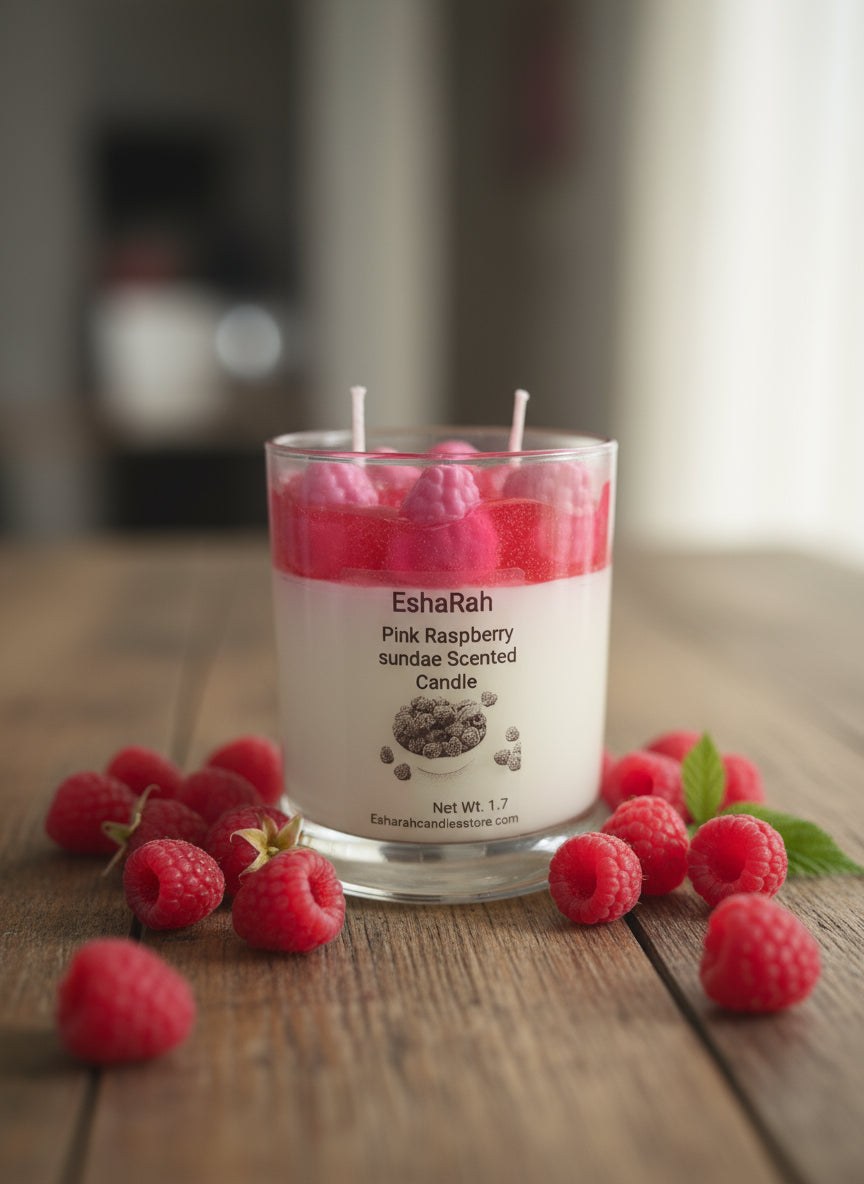 Pink Raspberry Sundae Scented Candle