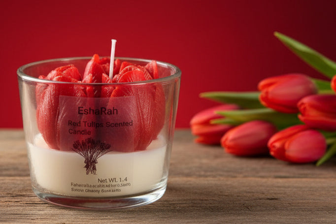 Red Tulips Scented Candle