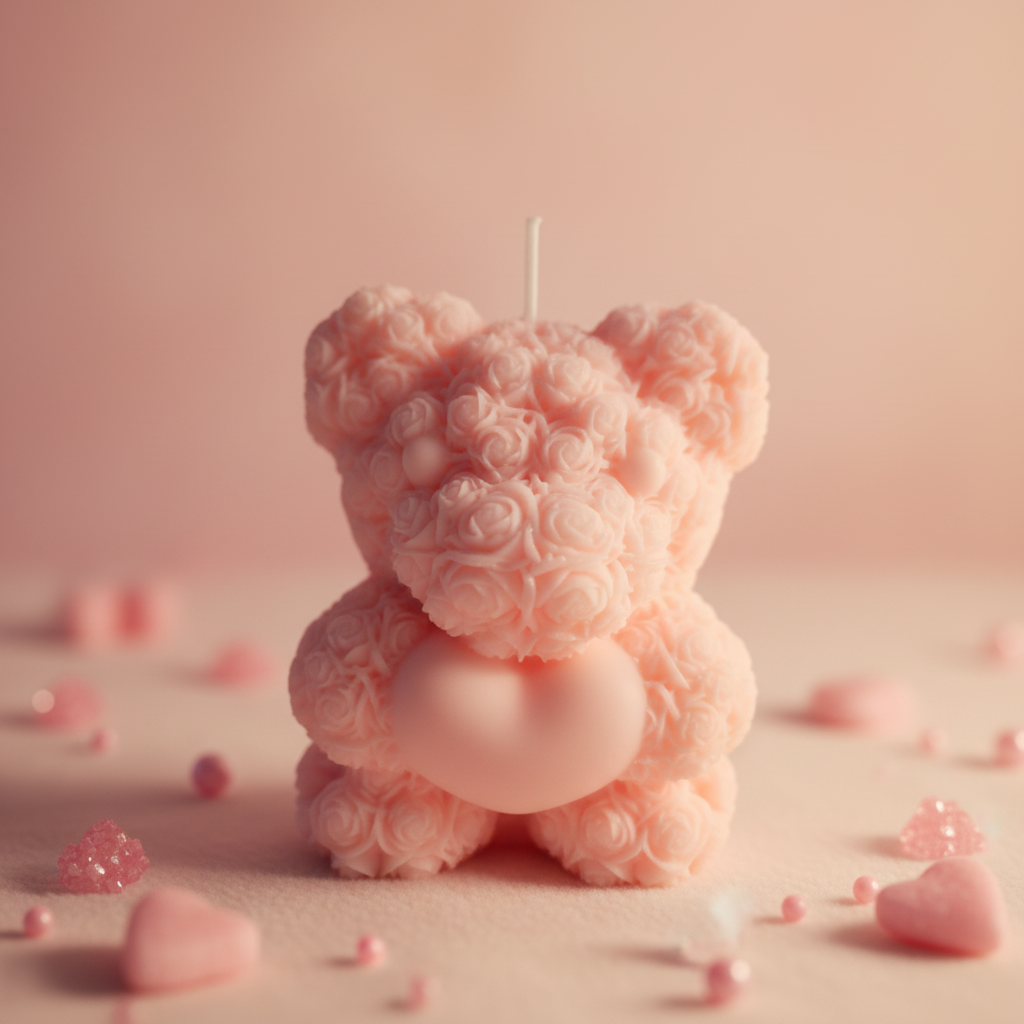 Teddy Bear Candle — Close Up