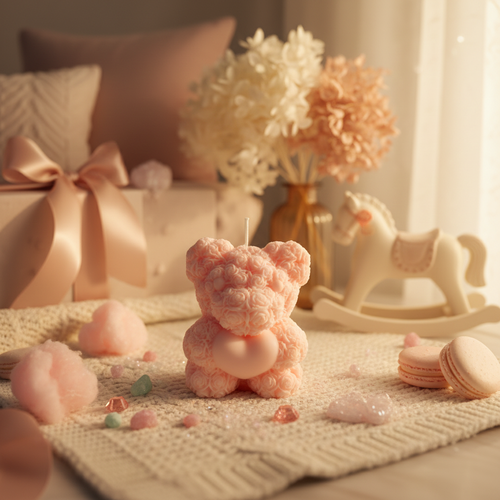 Teddy Bear Candle — Enhanced Background
